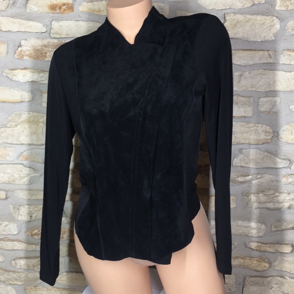 Calvin Klein Tops - S Calvin Klein Black Shirt Top Blouse Zip Up